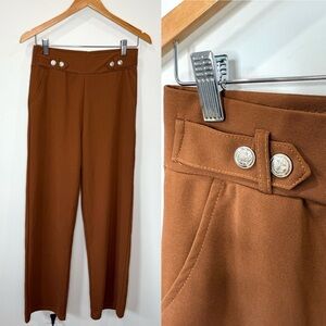 New Mix High Rise Brown Women’s Pull On Trousers (L)
